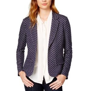 Maison Jules Navy & White Polka-Dot Stretch Blazer